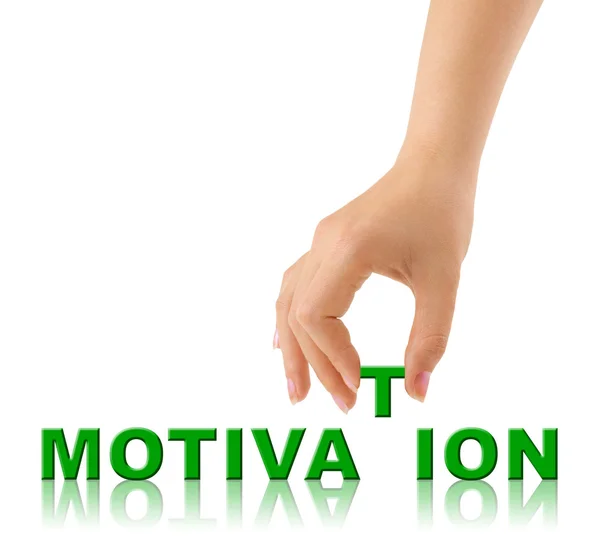 Hand en word motivatie — Stockfoto