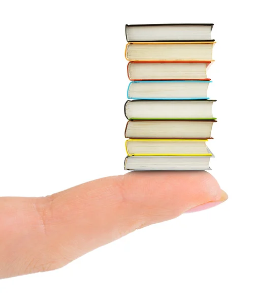 Finger and books — Stock Photo, Image