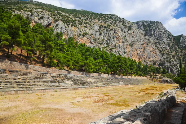 Ruinas del estadio en Delphi, Grecia — Foto de Stock