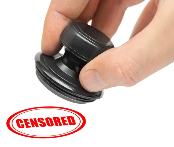 Hand with stamp Censored — Stock Photo, Image