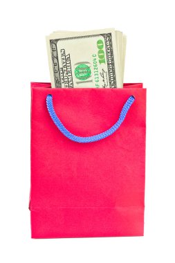 Shopping bag with money