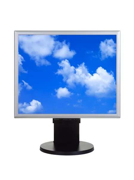 Gök bilgisayar ekranında — Stok fotoğraf