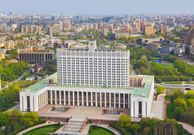 White House, center of Russian government in Moscow, Russia clipart