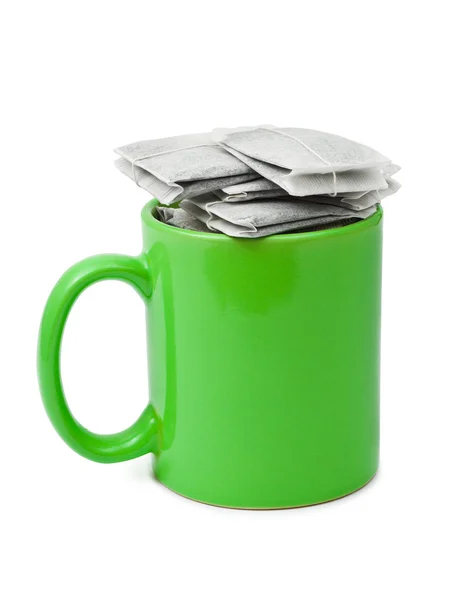 Sacchetti di tè in tazza — Foto Stock