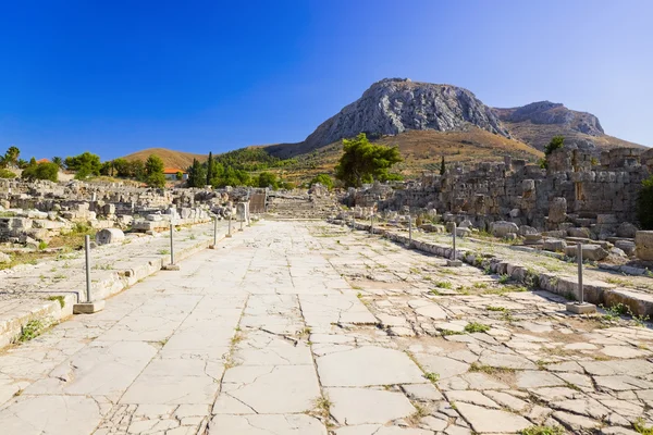 Ruiny města v Korintu, Řecko — Stock fotografie