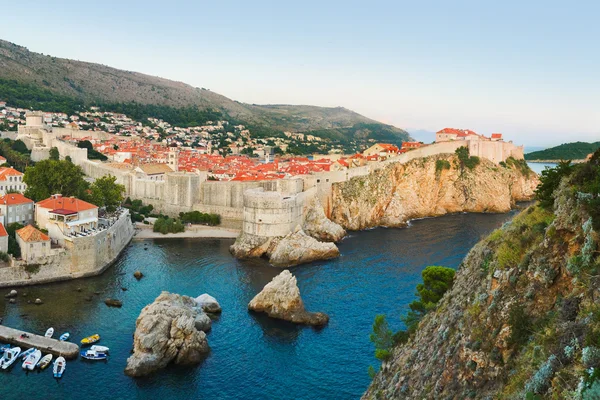 Pôr do sol em Dubrovnik, Croácia — Fotografia de Stock