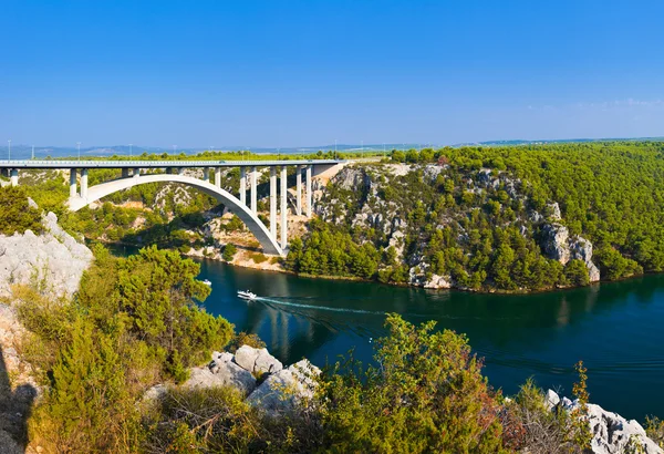 stock image River Krka and bridge in Croatia