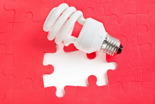 Lamp and puzzle — Stock Photo, Image