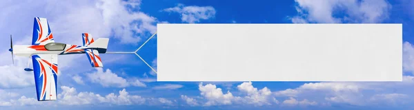 Aereo volante e banner — Foto Stock