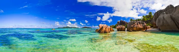 Beach Source d'Argent at Seychelles Royalty Free Stock Photos