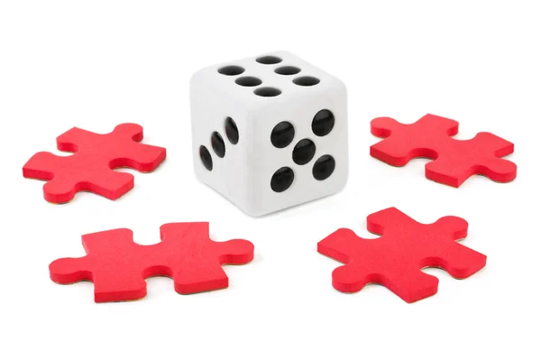 Dice and puzzle — Stock Photo, Image