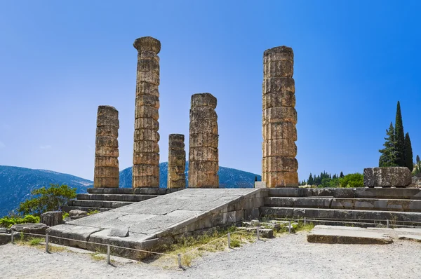 Ερείπια Ναού του Απόλλωνα στους Δελφούς, Ελλάδα — Φωτογραφία Αρχείου