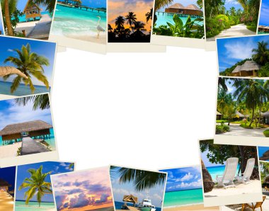 Frame made of summer beach maldives images clipart