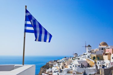 Santorini görünümü (Oia), Yunanistan