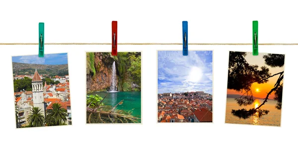 Croatia photography on clothespins — Stock Photo, Image