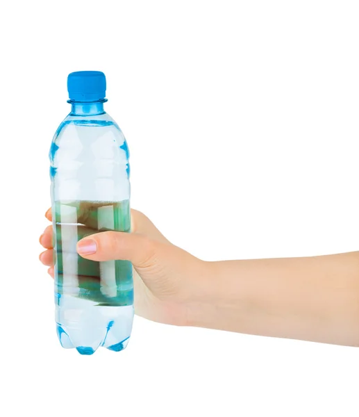 Hand with water bottle — Stock Photo, Image