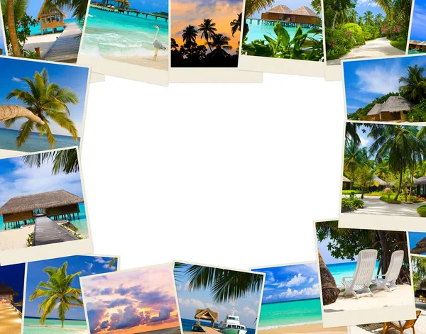 Yaz plaj Maldivler resimlerini çerçeve yaptı — Stok fotoğraf