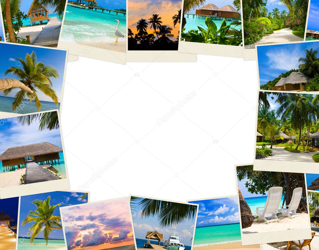 Frame made of summer beach maldives images