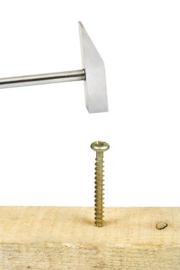 Hammer and screw clipart