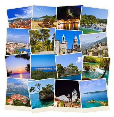 Stack of Croatia travel photos clipart