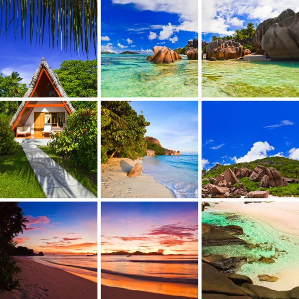 Collage van zomer strand beelden — Stockfoto