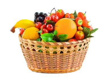 Basket with fruits clipart