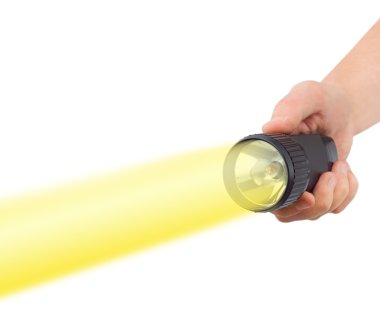 Flashlight in hand clipart