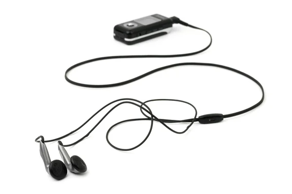 Mp3 播放器和耳机 — 图库照片