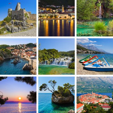 Collage of Croatia travel images clipart