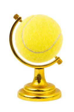 Tennis ball like a globe clipart