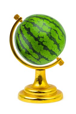 Watermelon like a globe clipart