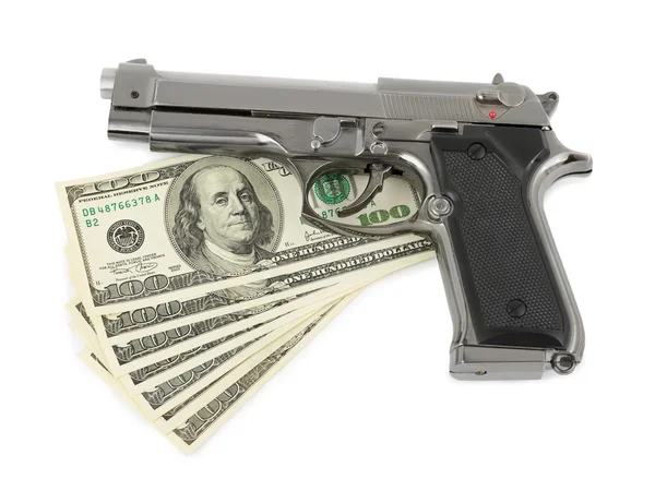 Gun en geld — Stockfoto