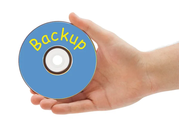 Hand with disk Backup — Stock Photo, Image