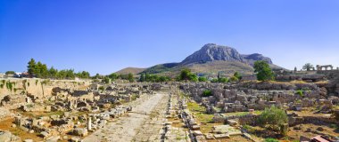 Ruins of town in Corinth, Greece clipart
