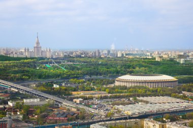 Stadium Luzniki and University at Moscow, Russia clipart