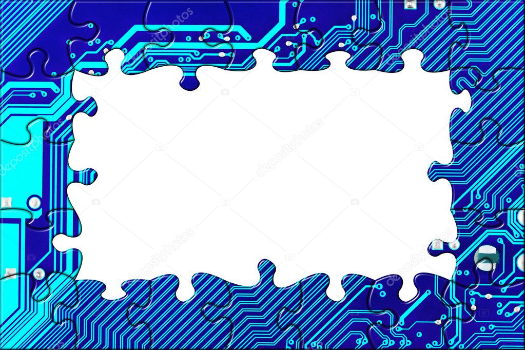 Computer board made of puzzle