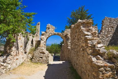 Ruins of old town in Mystras, Greece clipart