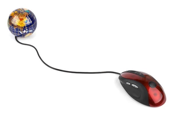 Computer mouse and globe — Stock Photo, Image
