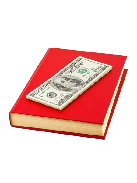 Dinheiro e livro — Fotografia de Stock
