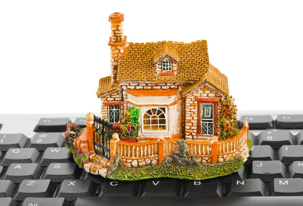 House on computer keyboard — Stock Photo, Image