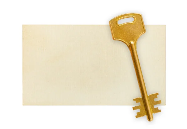 Retro key on paper card — Stock Photo, Image