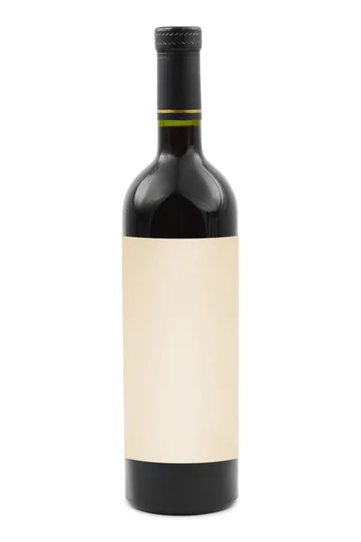 Frasco de vino con etiqueta en blanco — Foto de Stock