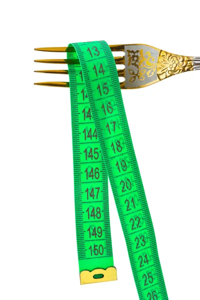 Fork and measuring tape — Stock Photo, Image