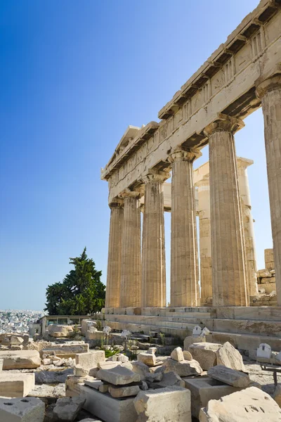 Parthenonský chrám v Akropoli v Aténách, Řecko — Stock fotografie