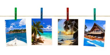 Vacation beach photography on clothespins clipart