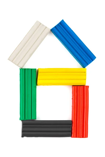 Dům z různobarevných hlíny — Stock fotografie