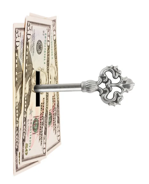 Key and money — Stock Photo, Image