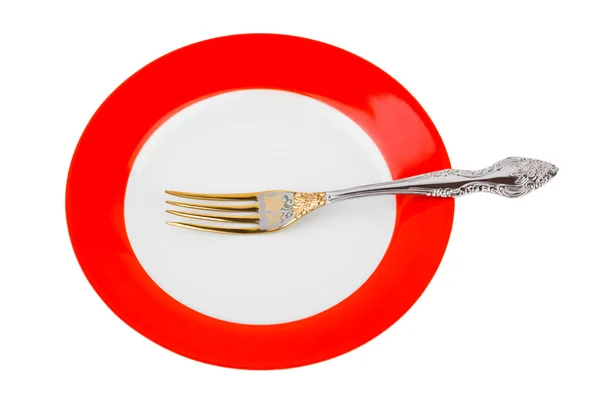Plate and fork — Stock Photo, Image