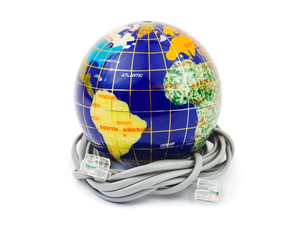 Globe and cable — Stock Photo, Image