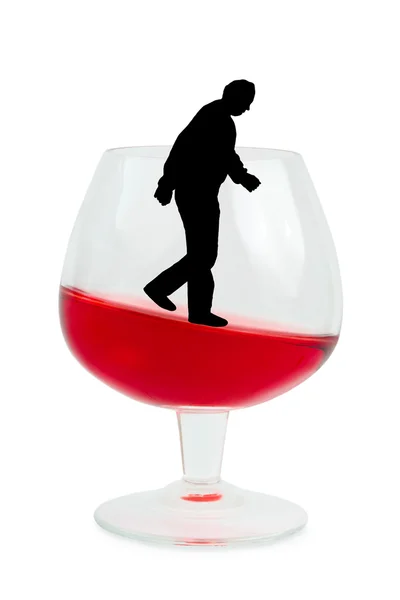 Sticla de vin și omul alcoolic — Fotografie, imagine de stoc